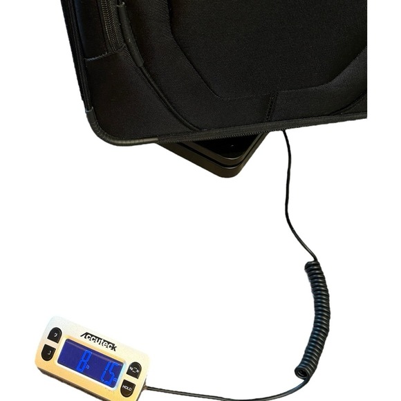 Travelpro Luggage Black 4 Wheels Powerscope Leather Handle Canvas Carry On Bag - Picture 10 of 16